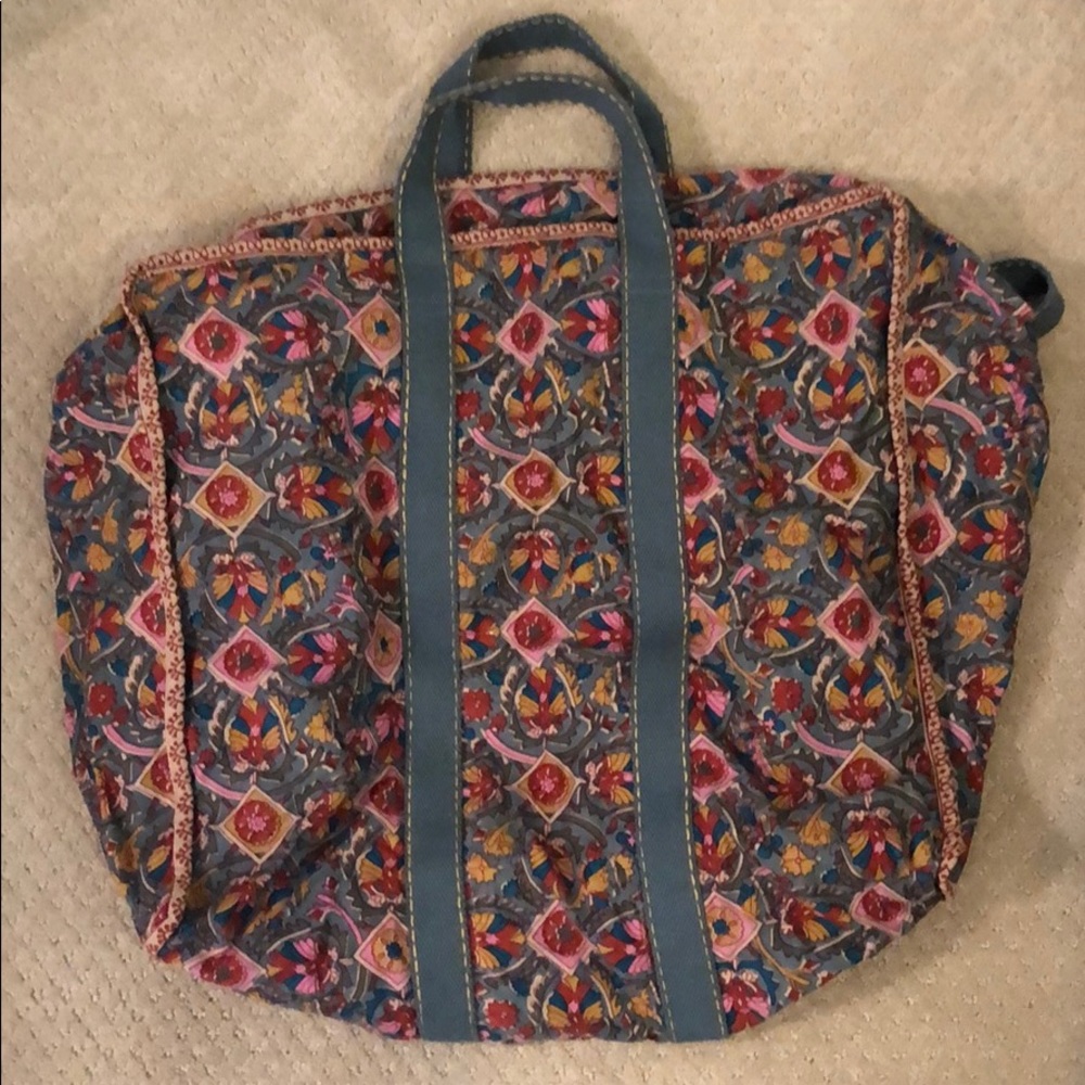 Anthropologie duffel bag multi colored